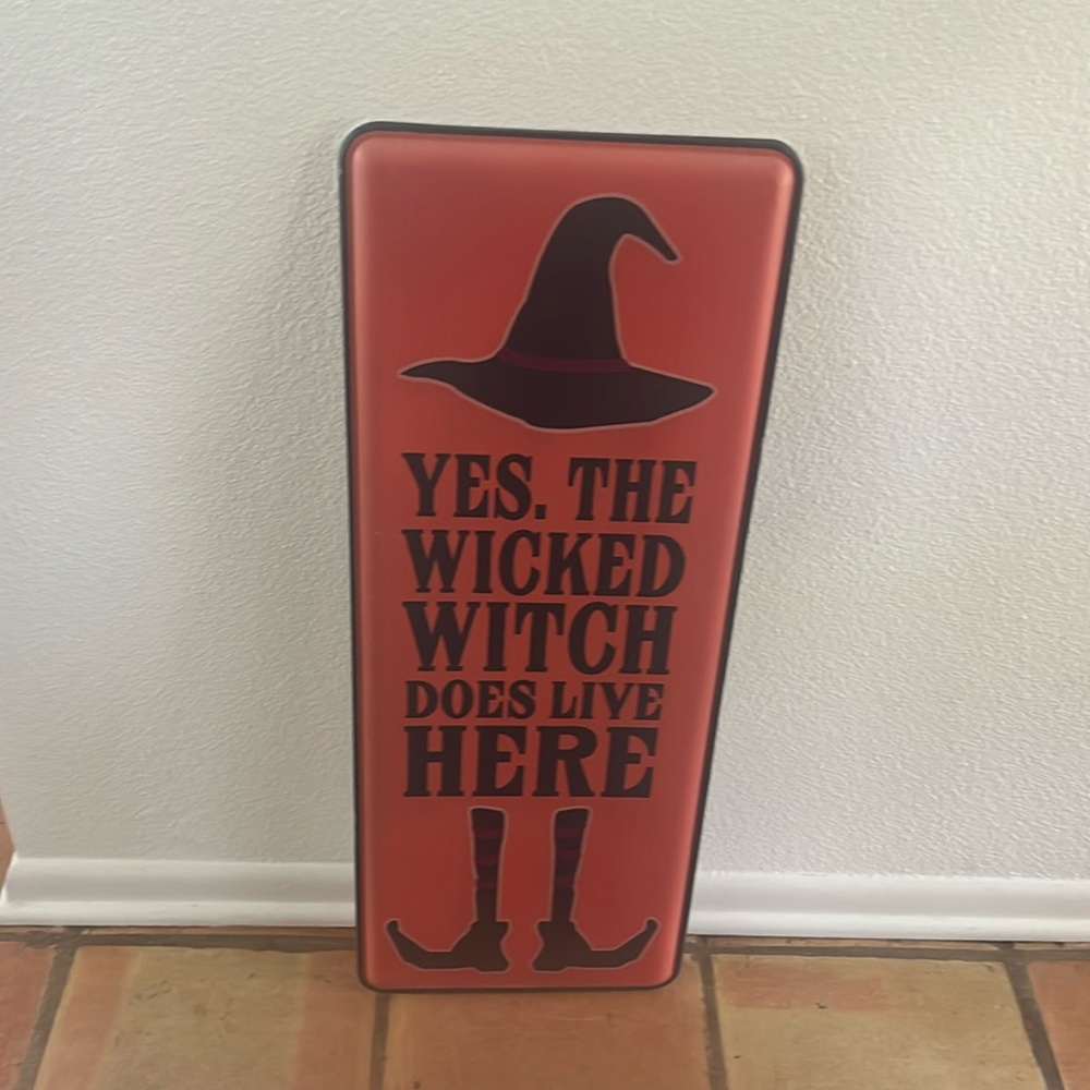 Metal Wicked Witch Sign